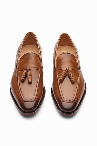 Tan Leather Brogue Shoes by 3DM Lifestyle