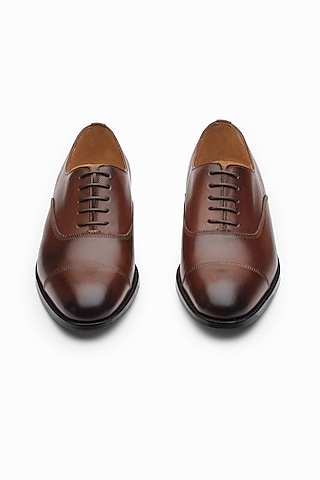 Medium Brown Leather Brogue Shoes by 3DM Lifestyle