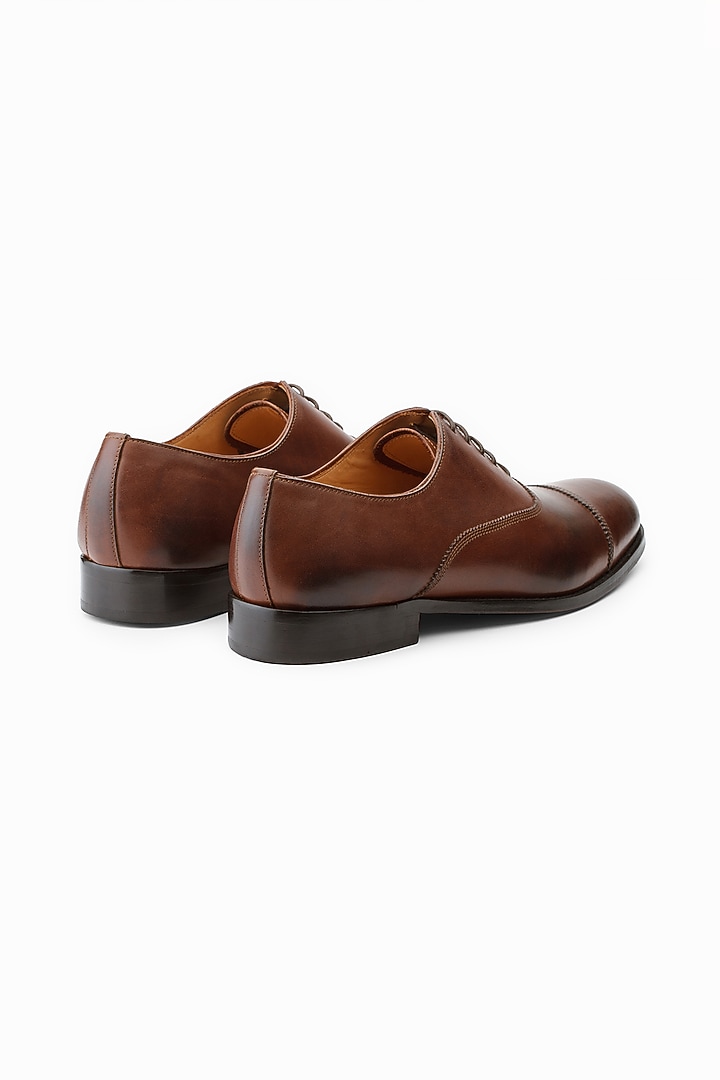 Medium Brown Leather Brogue Shoes by 3DM Lifestyle at Pernia's Pop Up Shop