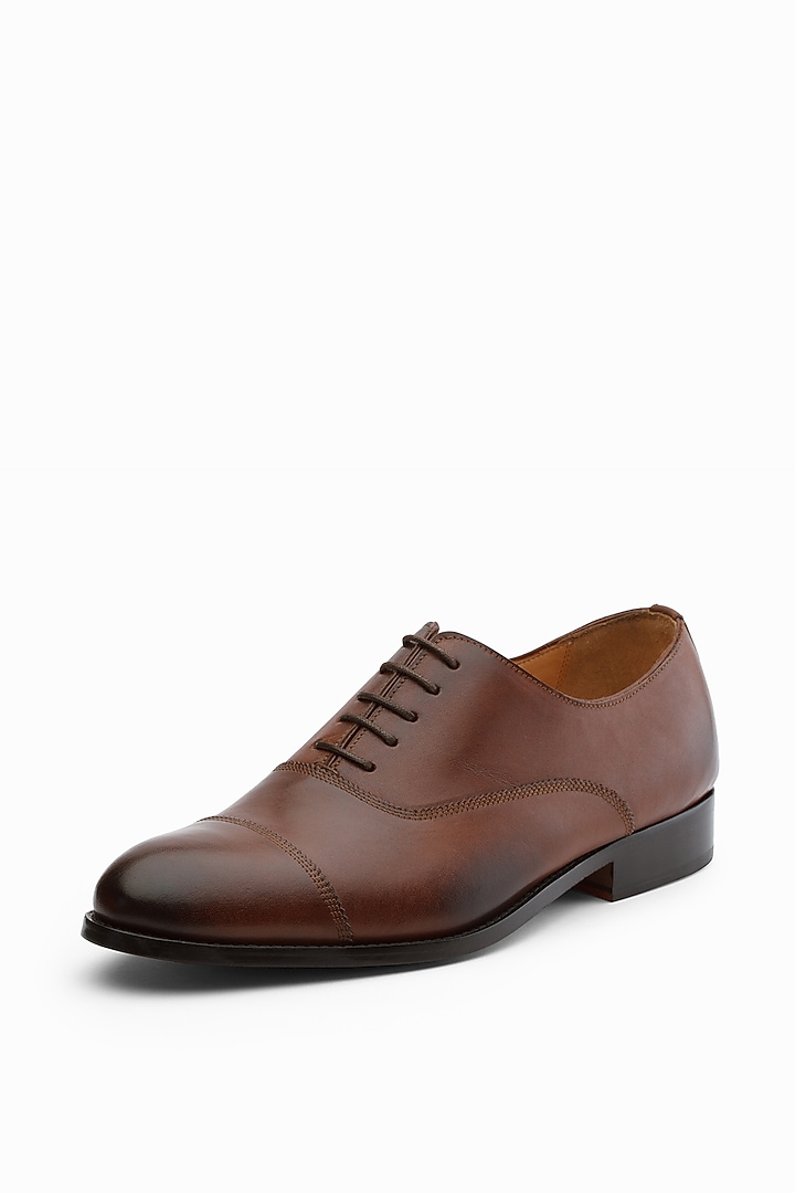 Medium Brown Leather Brogue Shoes by 3DM Lifestyle at Pernia's Pop Up Shop