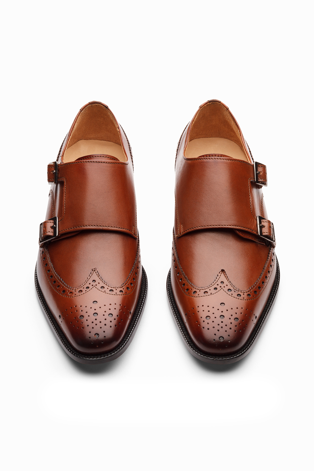 Dark Cognac Leather Brogue Shoes by 3DM Lifestyle