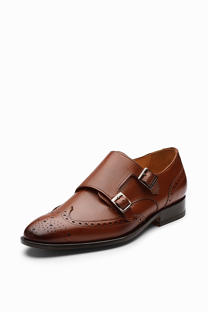 Dark Cognac Leather Brogue Shoes by 3DM Lifestyle at Pernia's Pop Up Shop