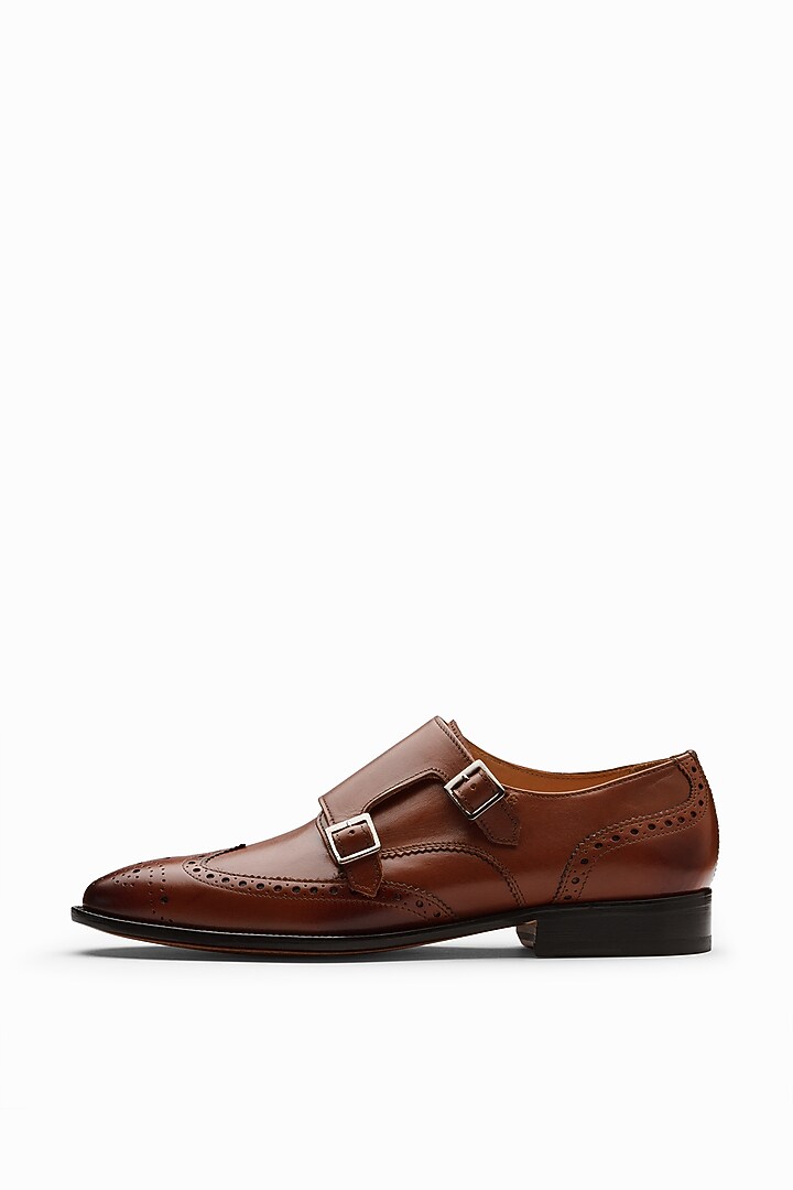 Dark Cognac Leather Brogue Shoes by 3DM Lifestyle at Pernia's Pop Up Shop