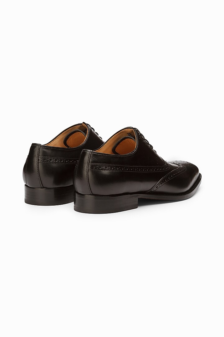 Black Patina Finish Brogue Shoes by 3DM Lifestyle at Pernia's Pop Up Shop