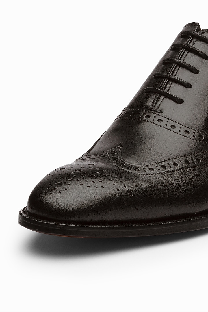 Black Patina Finish Brogue Shoes by 3DM Lifestyle at Pernia's Pop Up Shop