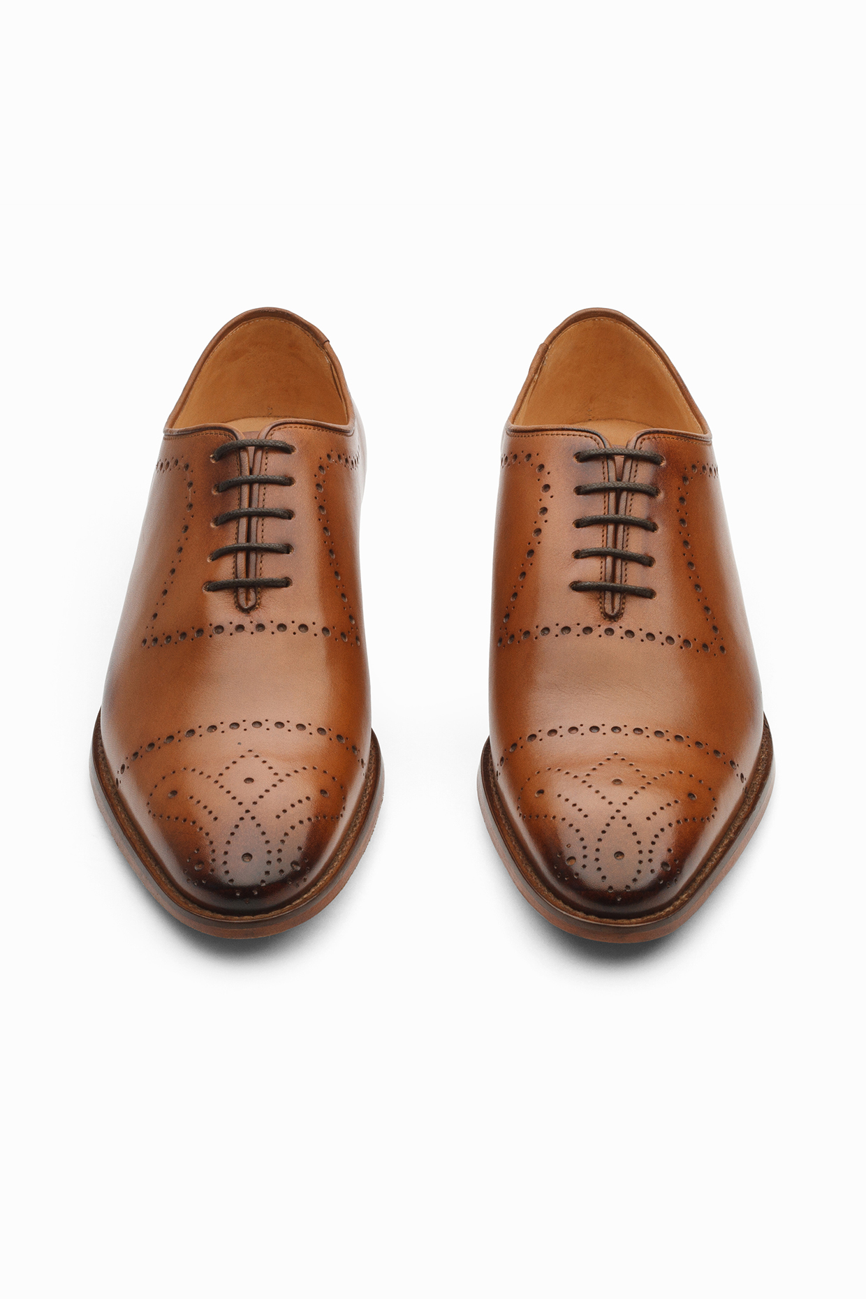 Tan Leather Painted Brogue Shoes by 3DM Lifestyle