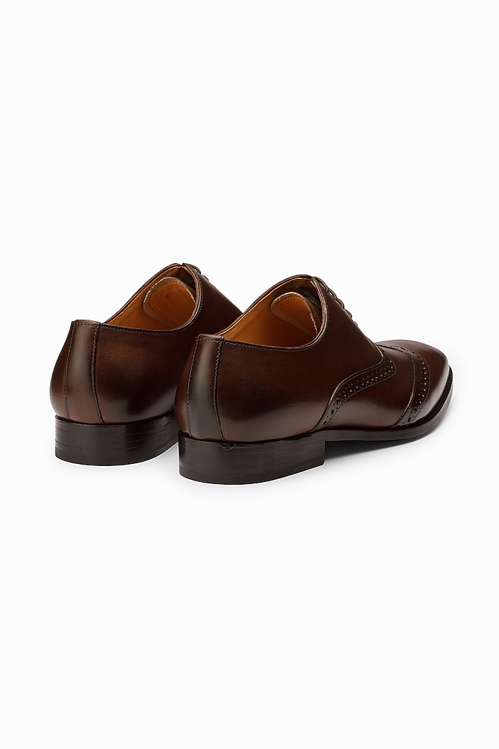 Dark Brown Full Grain Leather Brogue Shoes by 3DM Lifestyle at Pernia's Pop Up Shop