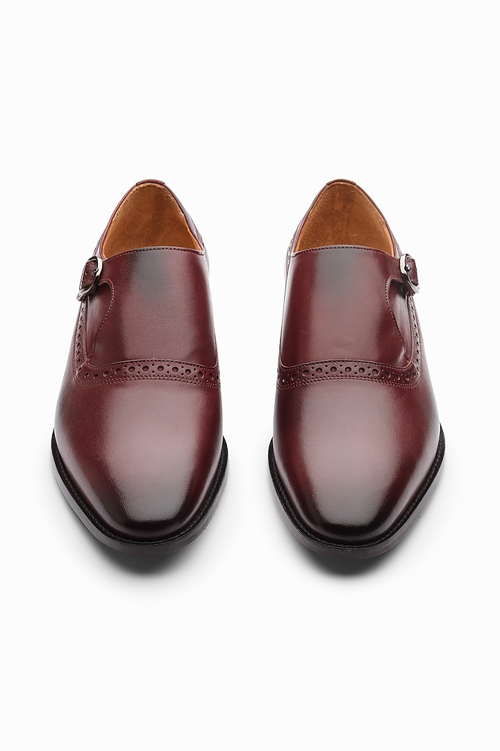 Burgundy Full Grain Leather Brogue Shoes by 3DM Lifestyle