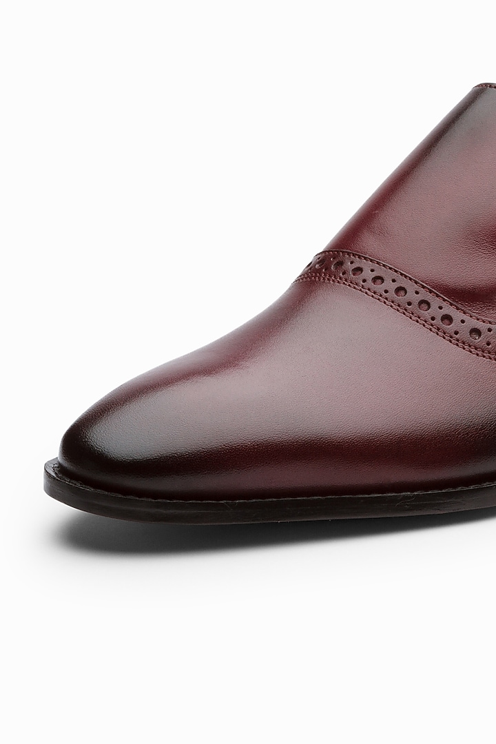 Burgundy Full Grain Leather Brogue Shoes by 3DM Lifestyle at Pernia's Pop Up Shop