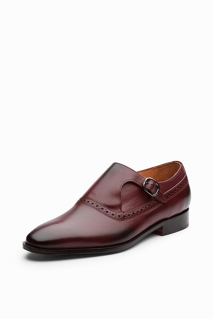 Burgundy Full Grain Leather Brogue Shoes by 3DM Lifestyle at Pernia's Pop Up Shop