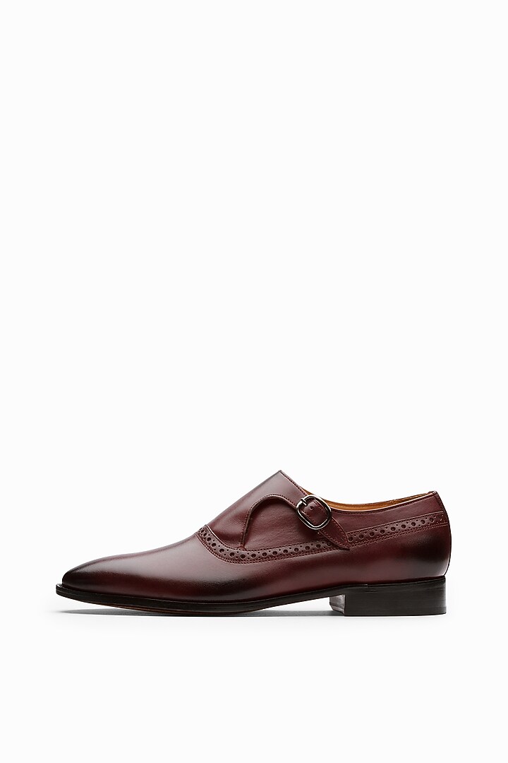 Burgundy Full Grain Leather Brogue Shoes by 3DM Lifestyle at Pernia's Pop Up Shop