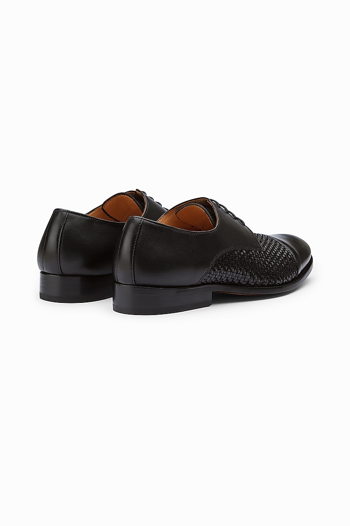 Woven Derby Black Leather Brogue Shoes by 3DM Lifestyle at Pernia's Pop Up Shop