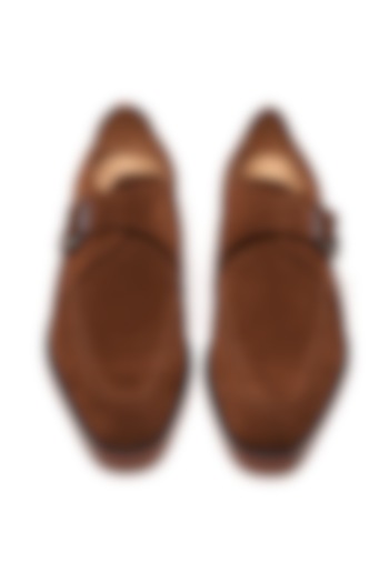 Brown Calf Leather Monk Strap Shoes by 3DM Lifestyle