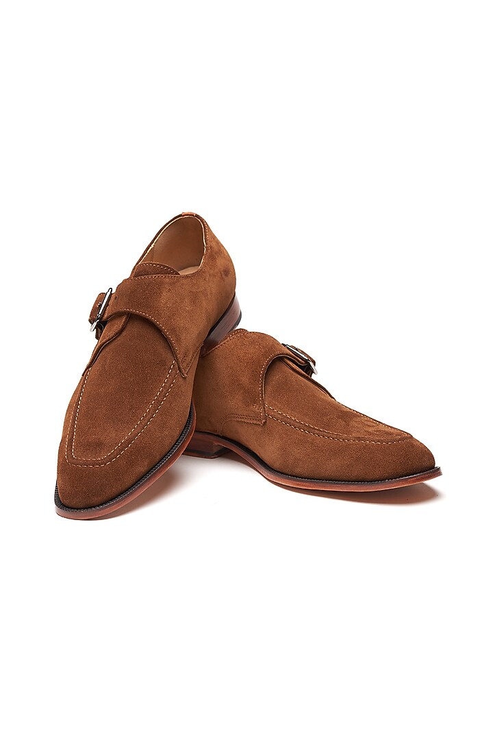 Brown Calf Leather Monk Strap Shoes by 3DM Lifestyle at Pernia's Pop Up Shop