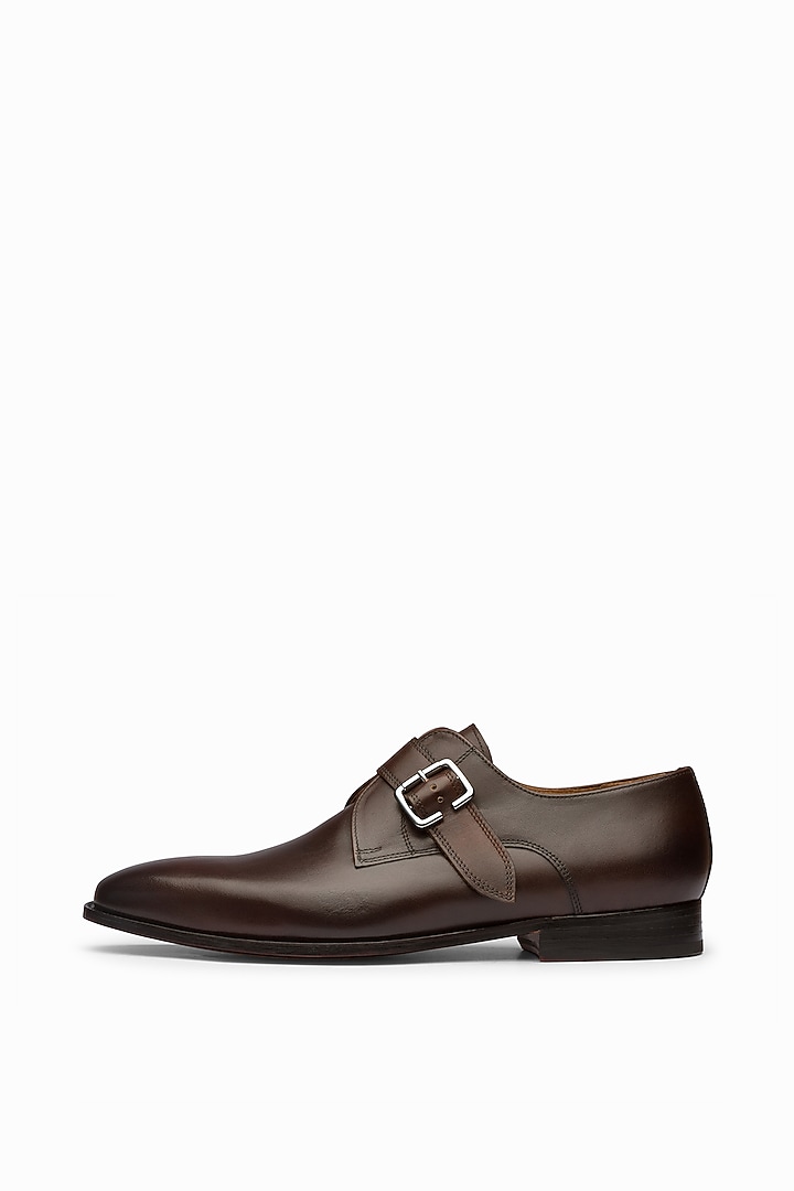 Brown Calf-Skin Leather Monk Strap Shoes by 3DM Lifestyle at Pernia's Pop Up Shop
