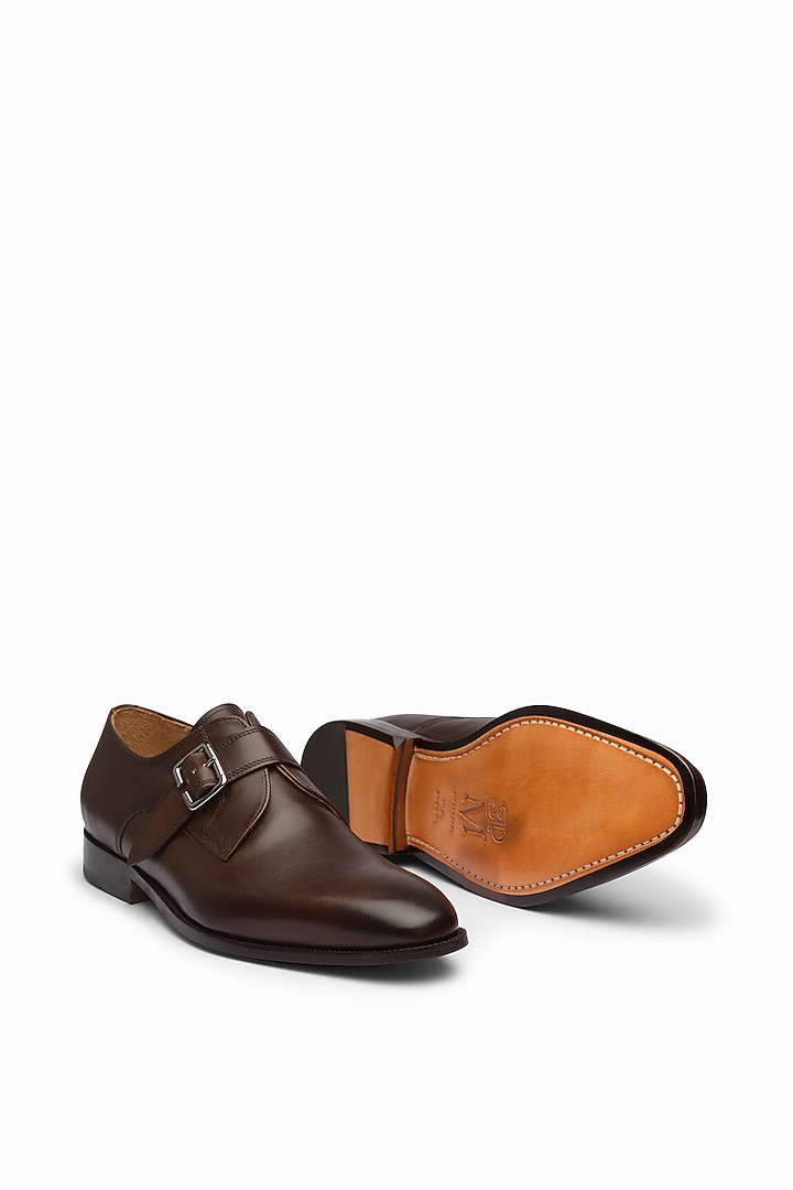 Brown Calf-Skin Leather Monk Strap Shoes by 3DM Lifestyle at Pernia's Pop Up Shop