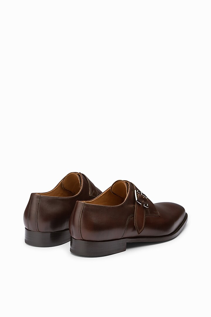 Brown Calf-Skin Leather Monk Strap Shoes by 3DM Lifestyle at Pernia's Pop Up Shop