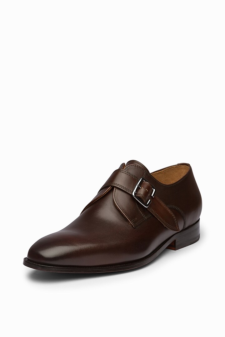 Brown Calf-Skin Leather Monk Strap Shoes by 3DM Lifestyle at Pernia's Pop Up Shop