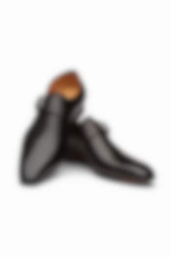 Black Calf-Skin Leather Monk Strap Shoes by 3DM Lifestyle at Pernia's Pop Up Shop