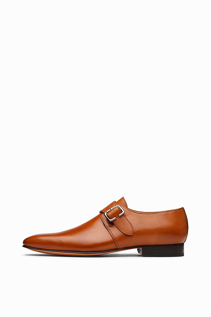Tan Calf-Skin Leather Monk Strap Shoes by 3DM Lifestyle at Pernia's Pop Up Shop