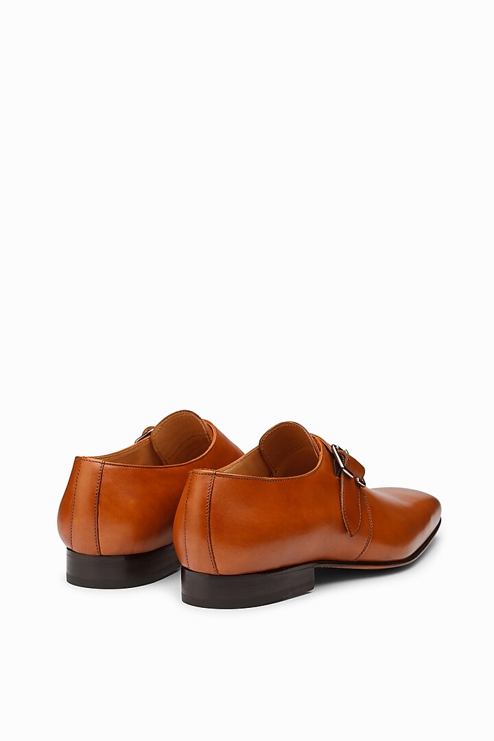 Tan Calf-Skin Leather Monk Strap Shoes by 3DM Lifestyle at Pernia's Pop Up Shop