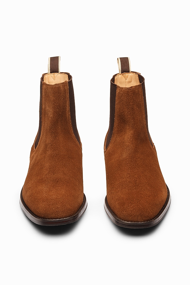 Cognac Brown Leather Boots by 3DM Lifestyle at Pernia's Pop Up Shop