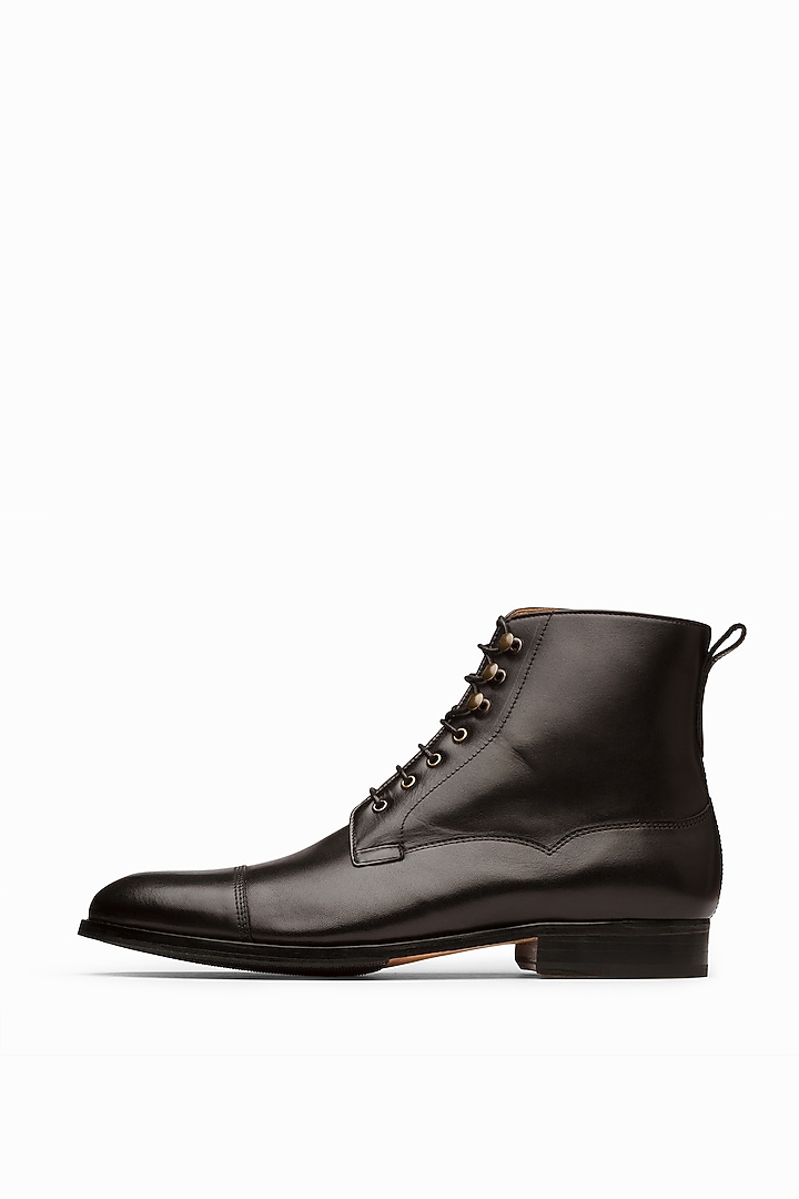 Black Leather Suede Boots by 3DM Lifestyle at Pernia's Pop Up Shop