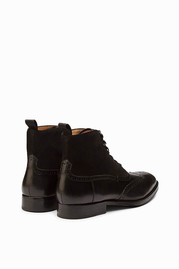 Black Leather Suede Boots by 3DM Lifestyle at Pernia's Pop Up Shop