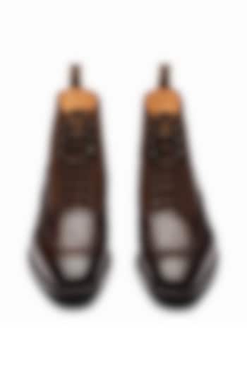 Dark Brown Leather Suede Boots by 3DM Lifestyle