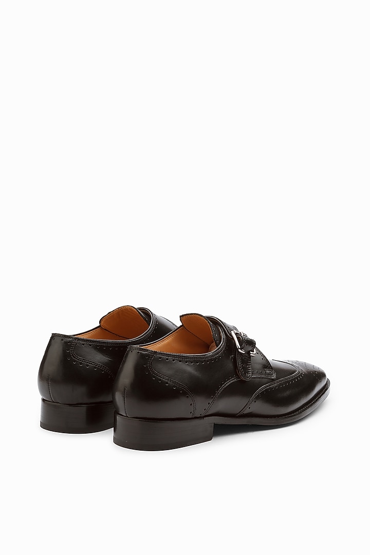 Black Calf Leather Monk Strap Shoes by 3DM Lifestyle at Pernia's Pop Up Shop