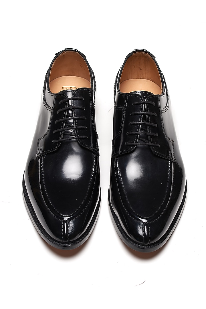 Black Calf Leather Lace-up Shoes by 3DM Lifestyle
