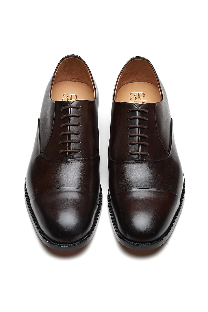 Brown Calf Leather Oxford Shoes by 3DM Lifestyle
