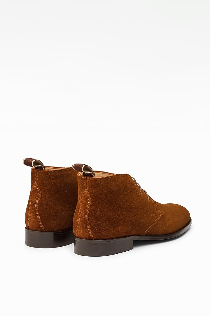Cognac Brown Calf Leather Boots by 3DM Lifestyle at Pernia's Pop Up Shop