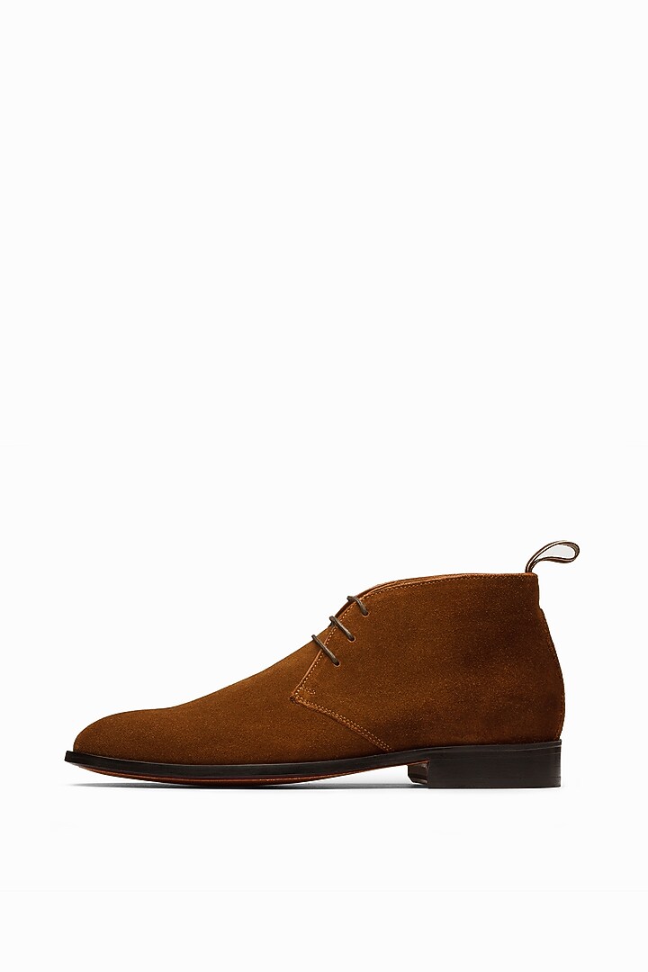 Cognac Brown Calf Leather Boots by 3DM Lifestyle at Pernia's Pop Up Shop