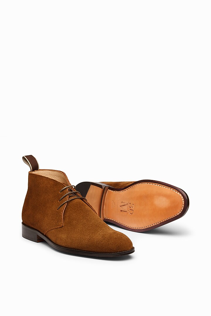 Cognac Brown Calf Leather Boots by 3DM Lifestyle at Pernia's Pop Up Shop
