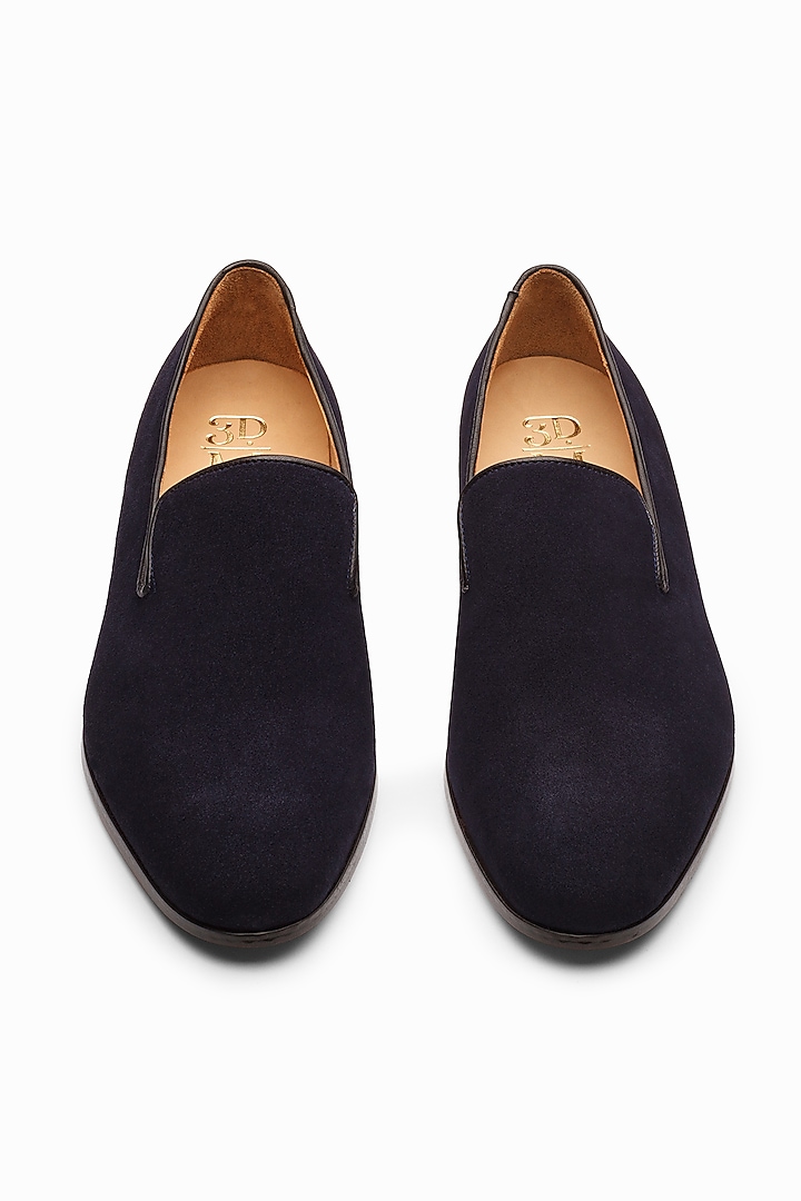 Navy Blue Calf Leather Loafers by 3DM Lifestyle