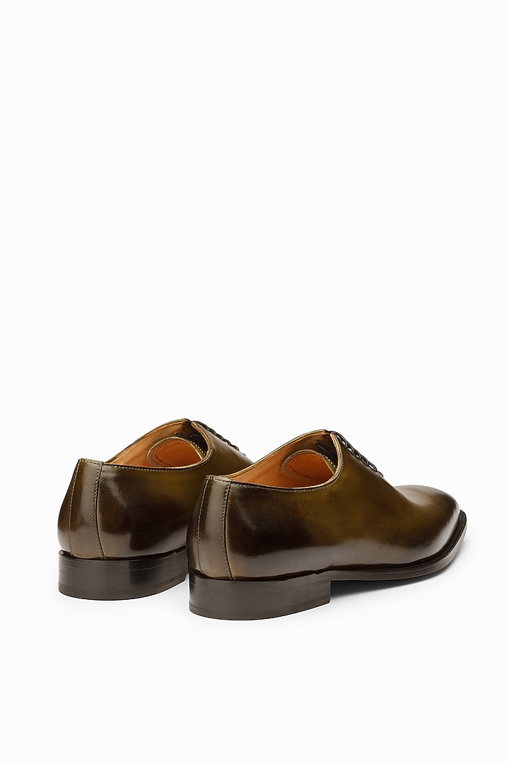 Olive & Black Calf Leather Painted Loafers by 3DM Lifestyle at Pernia's Pop Up Shop