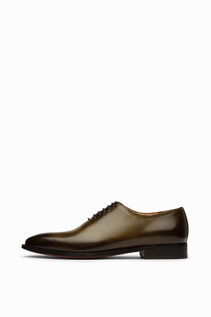 Olive & Black Calf Leather Painted Loafers by 3DM Lifestyle at Pernia's Pop Up Shop