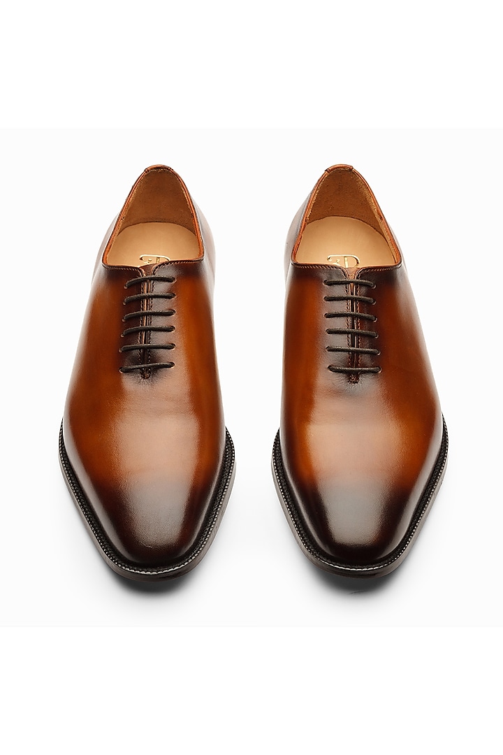 Brown Calf Leather Handpainted Loafers by 3DM Lifestyle