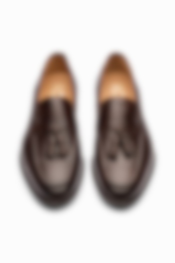 Dark Brown Handcrafted Leather Loafers by 3DM Lifestyle
