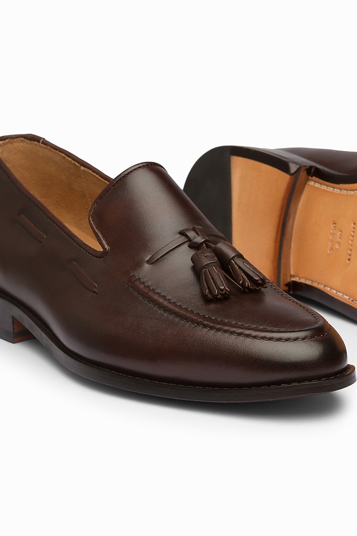 Dark Brown Handcrafted Leather Loafers by 3DM Lifestyle at Pernia's Pop Up Shop