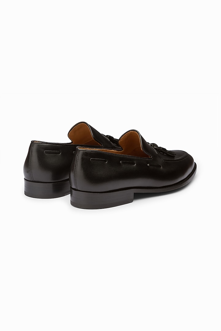 Black Handcrafted Leather Loafers by 3DM Lifestyle at Pernia's Pop Up Shop