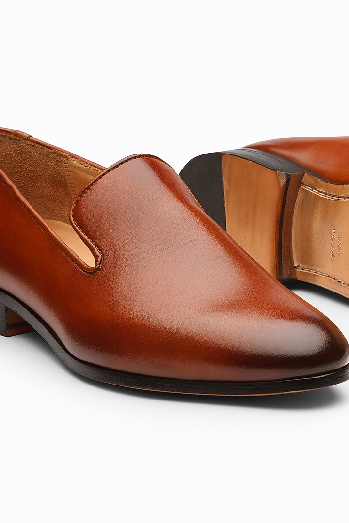 Brown Calf-Skin Leather Wholecut Loafers by 3DM Lifestyle at Pernia's Pop Up Shop