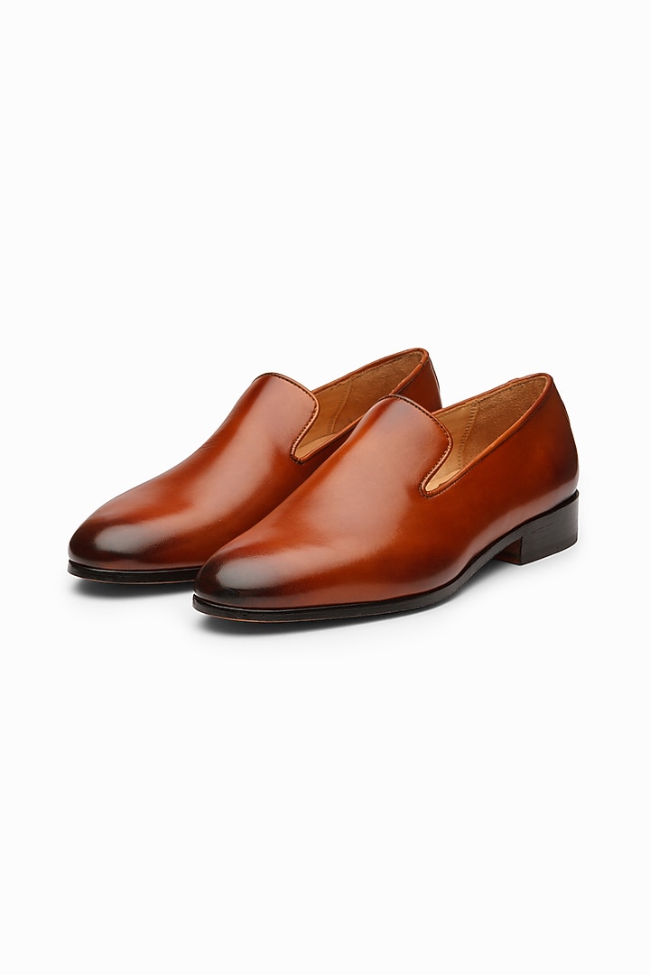 Brown Calf-Skin Leather Wholecut Loafers by 3DM Lifestyle at Pernia's Pop Up Shop