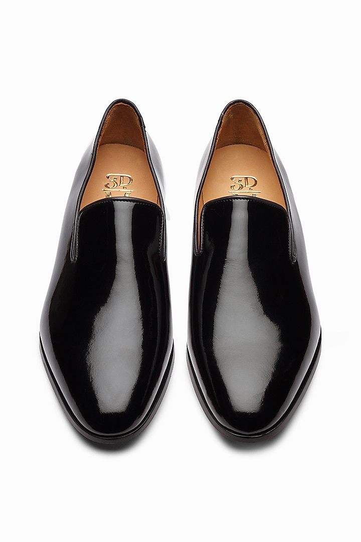 Black Full Grain Calf Leather Wholecut Loafers by 3DM Lifestyle