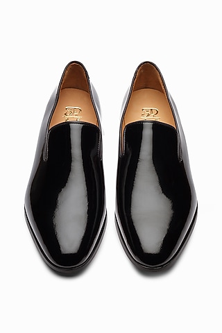 Black Full Grain Calf Leather Wholecut Loafers by 3DM Lifestyle