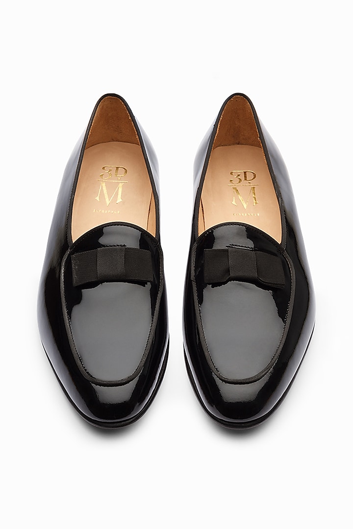 Black Full Grain Calf Leather Belgian Loafers by 3DM Lifestyle