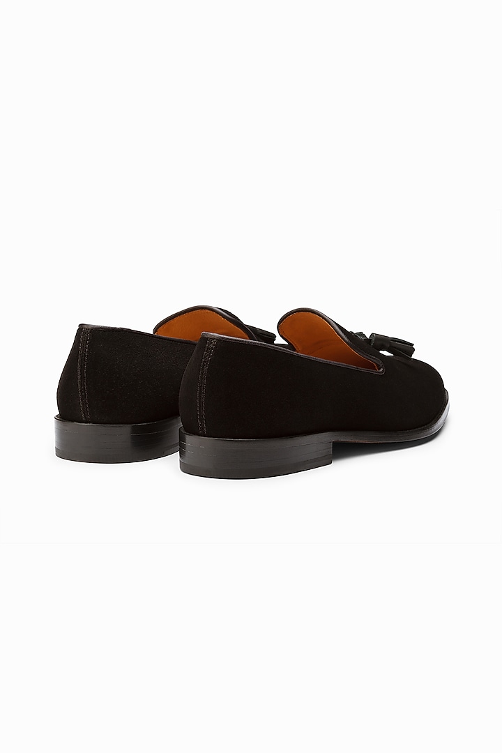 Black Handcrafted Full Grain Calf Leather Loafers by 3DM Lifestyle at Pernia's Pop Up Shop
