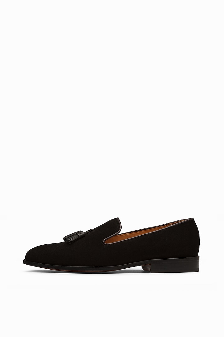 Black Handcrafted Full Grain Calf Leather Loafers by 3DM Lifestyle at Pernia's Pop Up Shop