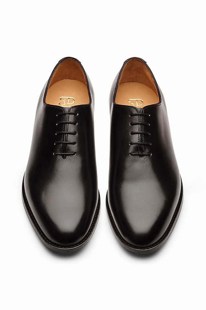 Black Hand Painted Oxford Shoes by 3DM Lifestyle